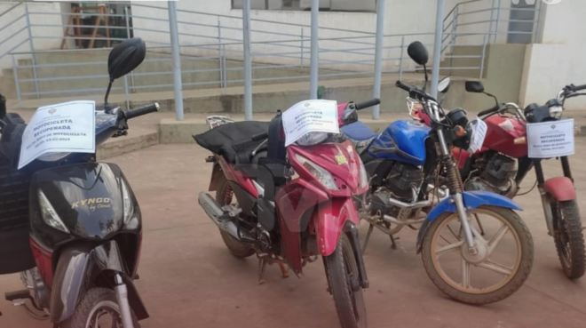 As Forças de Segurança de Pando recupera quatro motocicletas que foram roubadas em Cobija